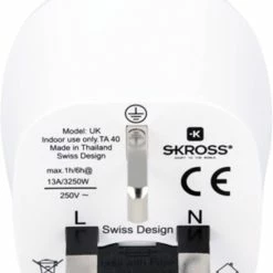 Hete verkoop 😀 SKROSS - Reisstekker/Wereldstekker - Europa Naar Engeland (UK) - Zwitserse Kwaliteit - Input Voltage 100V - 250V ⌛ -Reisbagage-Reisaccessoires Winkel 550x671