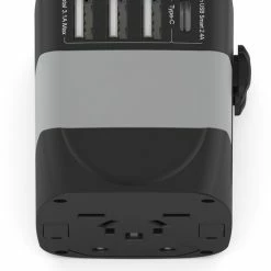 Gloednieuw 👏 Ar202 Universele Wereldstekker Met 4 USB-C En USB Poorten - Internationale Reisstekker Voor 150+ Landen - EU - Engeland (UK) - Amerika (USA) - Australië - Azië - Zuid Amerika - Reis Adapter - Wereld Stekker - Oplader – Zwart 👍 -Reisbagage-Reisaccessoires Winkel 550x671 4