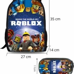 Gloednieuw ✔️ Simple Lifestyle® Roblox Rugzak- Kinder Rugtas En Pennen Etui - Blauw Schooltas - 16 Liter - 3 Ritsvakken 🎁 -Reisbagage-Reisaccessoires Winkel 550x672 2