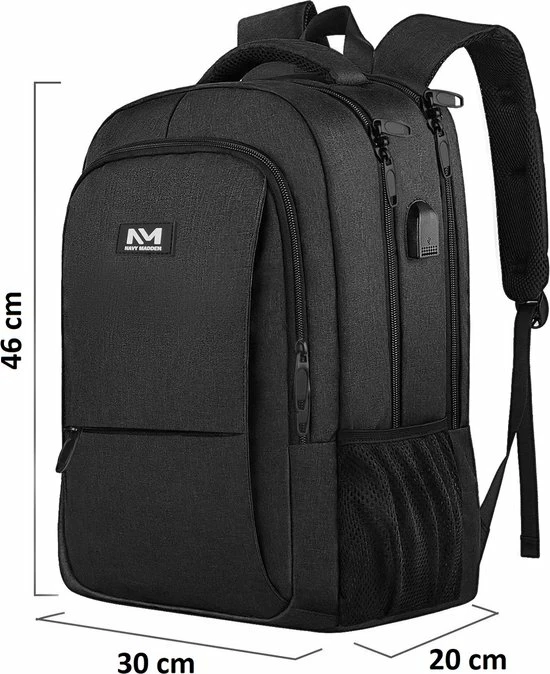 Goedkoopste โจ Navy Madden Rugzak Met USB Poort 28L - Zwart - Luxe Laptop Rugtas 15.6 Inch Met Laptopvak - Heren - Dames - Jongens - Meisje - Waterafstotend - Rugzakken ๐ 14 Goedkoopste โจ Navy Madden Rugzak Met USB Poort 28L - Zwart - Luxe Laptop Rugtas 15.6 Inch Met Laptopvak - Heren - Dames - Jongens - Meisje - Waterafstotend - Rugzakken ๐ - Afbeelding 12