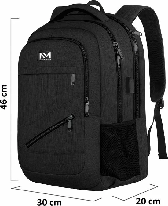 Goedkoopste ๐ฅฐ Navy Madden Rugzak Met USB Poort 28L - Zwart - Luxe Laptop Rugtas 15.6 Inch Met Laptopvak - Heren - Dames - Jongens - Meisje - Waterafstotend - Rugzakken ๐ 13 Goedkoopste ๐ฅฐ Navy Madden Rugzak Met USB Poort 28L - Zwart - Luxe Laptop Rugtas 15.6 Inch Met Laptopvak - Heren - Dames - Jongens - Meisje - Waterafstotend - Rugzakken ๐ - Afbeelding 11