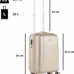 Goedkoop 🎉 CarryOn Skyhopper 👜 Handbagage Koffer 55cm – TSA Trolley - Champagne ⭐ -Reisbagage-Reisaccessoires Winkel 550x677 3