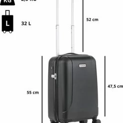 Goedkoopste 👍 CarryOn Skyhopper 👜 Handbagage Koffer 55cm – TSA-slot – Okoban Registratie– Zwart ⭐ -Reisbagage-Reisaccessoires Winkel 550x678 3