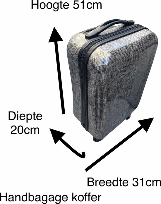 Beste deal π Leonardo π Handbagage Koffer 51x31x20 - Hardcase - Cijferslot - Reiskoffer - Lichtgewicht Koffer - Grey π 4 Beste deal π Leonardo π Handbagage Koffer 51x31x20 - Hardcase - Cijferslot - Reiskoffer - Lichtgewicht Koffer - Grey π - Afbeelding 2