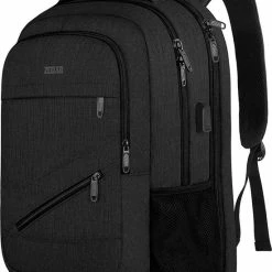 Promo 👍 Anti Diefstal Waterdichte Rugzak Inclusief Usb Oplaadstation - Laptop Tas T/m 17 Inch - Voor Dames En Heren - Schooltas - Zwart Van Zedar 🤩