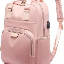 Uitgang ❤️ ZILOU® Rugzak - 20-35 Liter - 15,6" Laptopvak - Anti-Diefstal - Roze ⌛