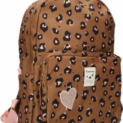 Gloednieuw 😀 Kidzroom Attitude Rugzak - 6 T/m 12 Jaar - Bruin - Panterprint 🎉 -Reisbagage-Reisaccessoires Winkel 550x705 2