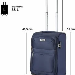 Beste Verkoop 🛒 TravelZ Softspinner TSA 👜 Handbagagekoffer - Trolley 55cm Met Dubbele Wielen – Blauw 🧨 -Reisbagage-Reisaccessoires Winkel 550x738 8