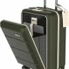 Begroting 🔔 ONYX® 👜 Handbagage Koffer 35 L - Spinner Wielen - Lichtgewicht Trolley - Dubbel TSA Slot - Handig Voorvak - 55 Cm - Olive ❤️