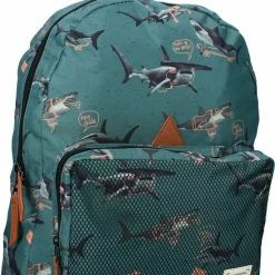 Uitgang 🎉 Skooter So Dangerous - Rugzak - Schooltas Jongen - Groen - Haai 🎁