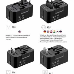 Kopen 🛒 Dutch Quality® - Universele Wereldstekker Met 2 USB Poorten - 170+ Landen - Zwart 🧨 -Reisbagage-Reisaccessoires Winkel 550x813 1