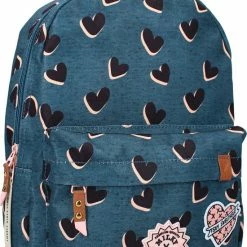 Kopen ⌛ Milky Kiss Love Land - Rugzak - Schooltas Meisje - Blauw - Hartjes 🧨