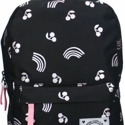 Aanbiedingen 🧨 Milky Kiss Cherry Club - Rugzak - Schooltas Meisje - Zwart - Kersen 🥰