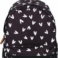 Promo 🎉 Kidzroom Lucky Me Rugzak - 6 T/m 12 Jaar - Zwart - Hartjes 🔥